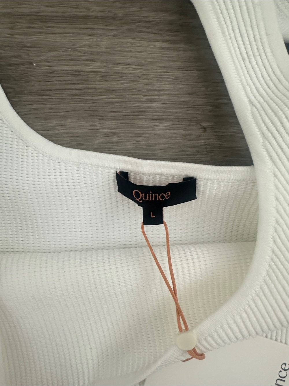 Quince Cropped Square Neck Ribbed Knit Tank Large - Picture 3 of 5